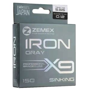 Плетёный шнур Zemex Iron X9 150m Gray, d 0.28 mm