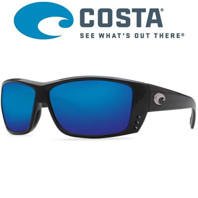 Costa Cat Cay 580 P Shiny Black/Blue Mirror