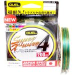 Плетеный шнур Duel PE Super X-Wire 4 200м 5Color-Yellow Marking #1,0 (0,17мм) 8,0kg
