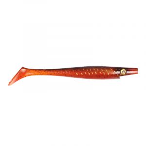 Силиконовая приманка XXL Strike Pro Giant Pig Shad 26см 130гр цв. Red Motoroil Pike UV
