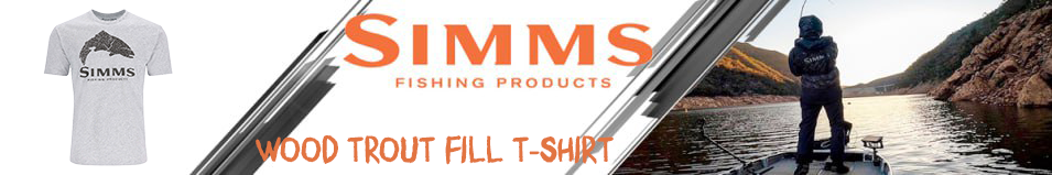 Simms Wood Trout Fill T-Shirt, Grey Heather