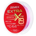 Плетёный шнур Zemex Extra X8 150m Pink, # 0.6 PE, d 0.128 mm
