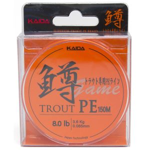 Плетеный шнур Kaida Game Trout цв. оранжевый 150м 0,085мм 8lb