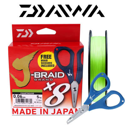 Daiwa J-Braid Grand X8E-W/SC 135M Chartreuse