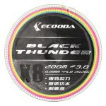 Шнур ECOODA Black Thunder PEX8 200 м (#3.0 0.28мм 44Lb 20.2кг) 5 цветный