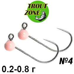 Trout Zone Джиг-головка вольфрам №4 розовый