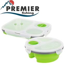 Premier Fishing Контейнер силиконовый складной 3 отсека с ловилкой
