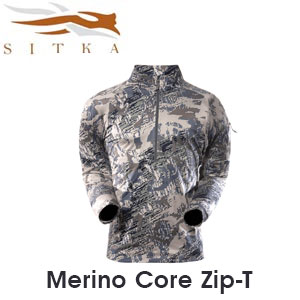 Sitka Merino Core Zip-T Optifade Open Country
