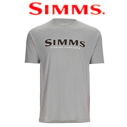 Simms Logo T-Shirt, Cinder Heather