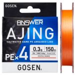Леска плетеная Gosen Answer Ajing PE x4 [Cocktail Orange] 150m #0.4 (10lb) (4549203017713)