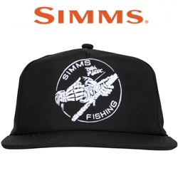 Simms Unstructured Flat Brim Cap, Black
