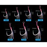 Крючок Ecooda Pink Style Jigging Hooks (Single Hook), прочность 176LB/80kg, уп.3 шт.