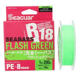 Плетеный шнур Seaguar R-18 Kanzen Seabass Flash Green X8 200m #1.5