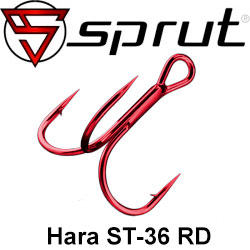 Sprut Hara ST-36 RD (Treble Round Bend Hook Red)