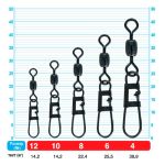 Застежка с вертлюгом Owner Snagless Snap w/Barrel Swivel №4 4шт