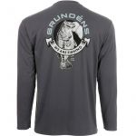 Футболка Grundens Tech Tee LS Shirt, Bass Print Anchor, S