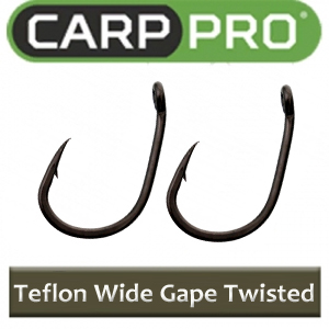 Carp Pro Black Teflon Wide Gape Twisted