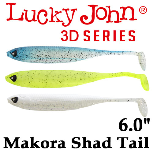 Lucky John 3D Series Makora Shad Tail 6.0"