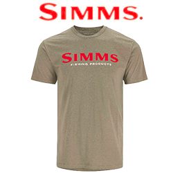 Simms Logo T-Shirt, Simms Orange/Military Heather