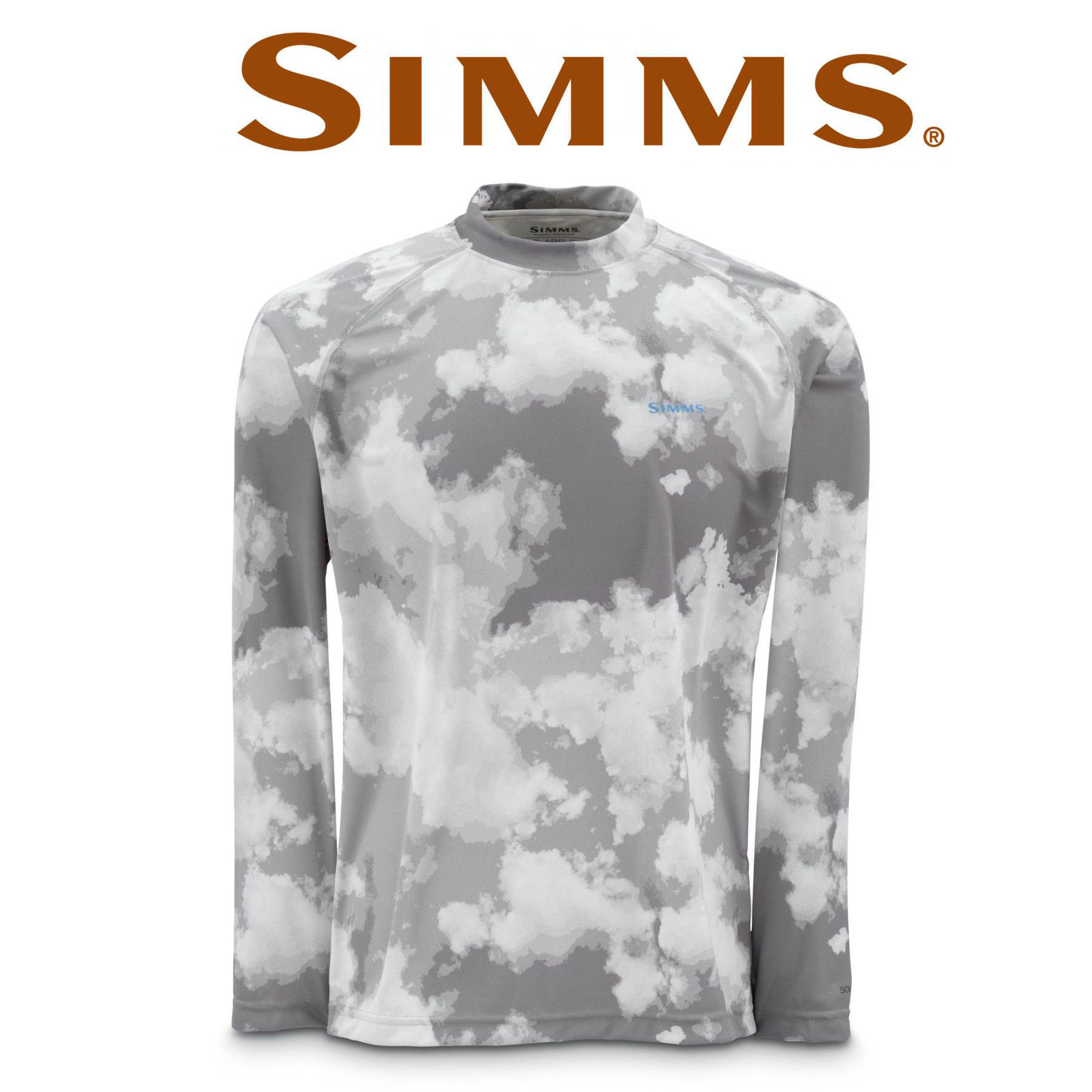 Simms Solarflex Crewneck Grey Cloud Camo