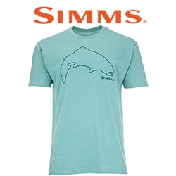 Simms Trout Outline T-Shirt, Oil Blue Heather