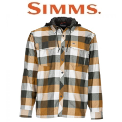 Simms Coldweather Hoody, Dark Bronze Buffalo Plaid