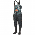 Полукомбинезон забродный Norfin Pilot Camo Bootfoot р.45-XL-S с сапогами резина