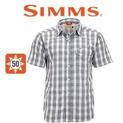 Simms Big Sky SS Shirt, Steel/Pool Plaid