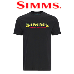 Simms Logo T-Shirt, Black - Neon