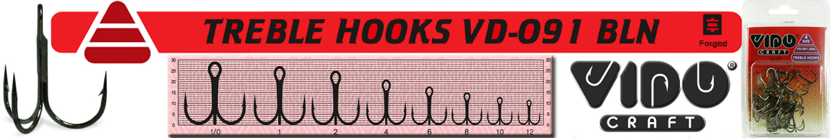 Vido Craft Treble Hooks VD-091 (BN)