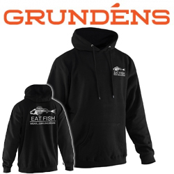 Grundens Eat Fish Hooded Sweatshirt, Black