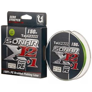 Леска плетёная TauMANN Sonar X12+1 PE 150m Light Green #1.0 (0.16mm)