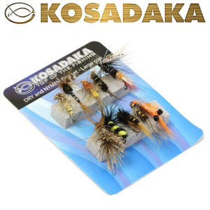 Набор сухих мушек и нимф Kosadaka