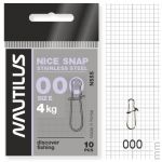 Застежка Nautilus Nice Snap stainless steel size # 000 тест 4кг