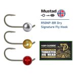Вольфрамовая джиг-головка HAO CARBIDE на крючке Mustad R50NP-BR #10, 4,0 мм, 0,55 гр., 3 шт., Natural / Gold / M.Red