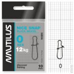 Застежка Nautilus Nice Snap black nickel size # 0 тест 12кг
