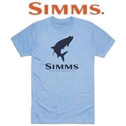 Simms Tarpon Logo T-Shirt, Light Blue Heather