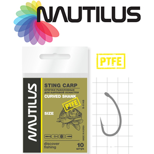 Nautilus Sting Carp Curved Shank S-1148PTFE