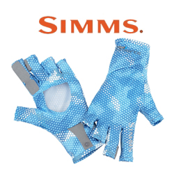 Simms Solarflex Sunglove Hex Camo Sky Blue