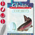 Крючок Gamakatsu BKD-3610N Trout Spiral 60см №8 d поводка 020 (4шт.)