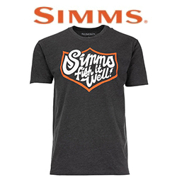 Simms Fish It Well Badge T-Shirt, Charcoal Heather
