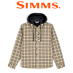 Simms ColdWeather Hooded Shacket, Wakemup Plaid: Cork