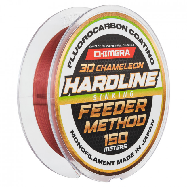 Леска Chimera Hardline Method Feeder Fluorocarbon Coating 3D Chameleon Sinking 150m # 0.181