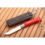 Нож Opinel №8 Trekking, нержавеющая сталь, с чехлом, красный