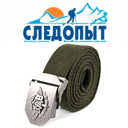Ремень "Следопыт-ВДВ", 1400х36 мм, текстиль, зеленый