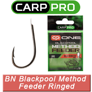 Carp Pro Black Nickel Blackpool Method Feeder Ringed