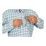 Рубашка Simms BugStopper LS Shirt, Plaid Faded Denim Plaid, M