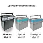 Ящик Fish'ka "Практик" с ручкой и ремнем, с комплектом Т-кейсов Fishka Т65+Т50+Т40+40(с) цвет "Грей"
