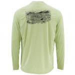 Термофутболка Simms Solarflex LS Crewneck - Graphic Print, Record Light Green, XXL