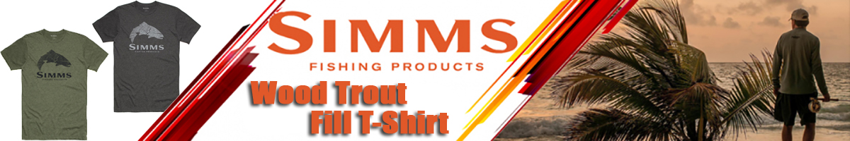 Simms Wood Trout Fill T-Shirt, Charcoal Heather